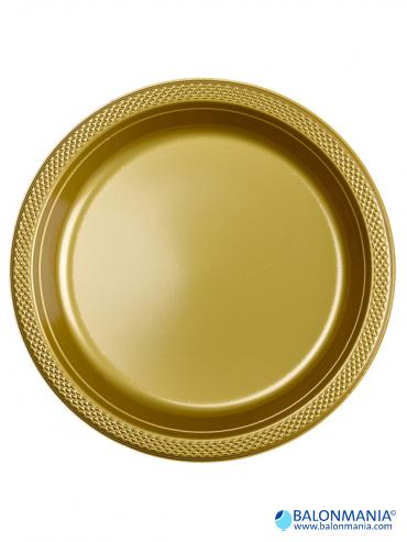 Plastični tanjiri Gold 22.8 cm