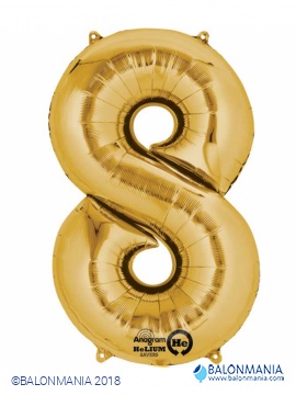 Balon 8 zlat številka