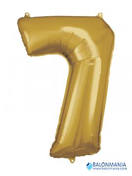 SuperShape Number 7 Gold Foil Balloon L34 Packaged 58cm x 88cm