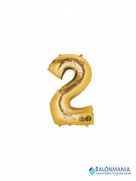 Balon 2 zlat številka mini